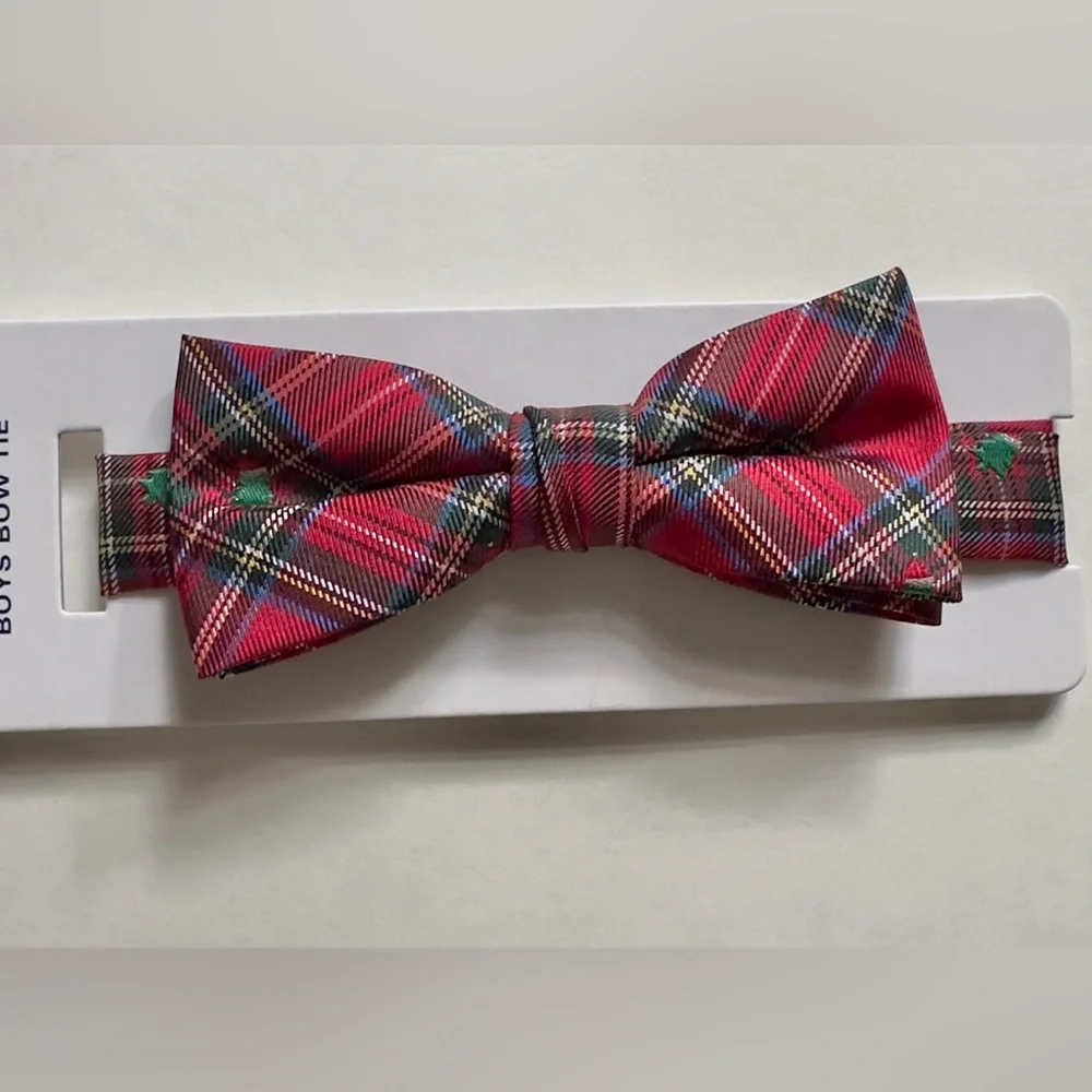 Boys Clip-On Ties Children’s Place Blue Cars Necktie Izod Christmas Plaid Bowtie